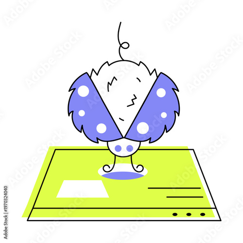 An icon showing a malware designed in flat style