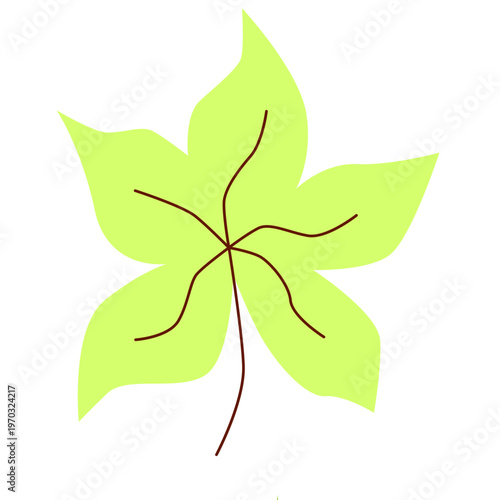 Leaf tree flat vector illustration