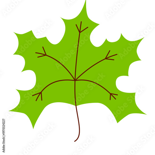 Leaf tree flat vector illustration
