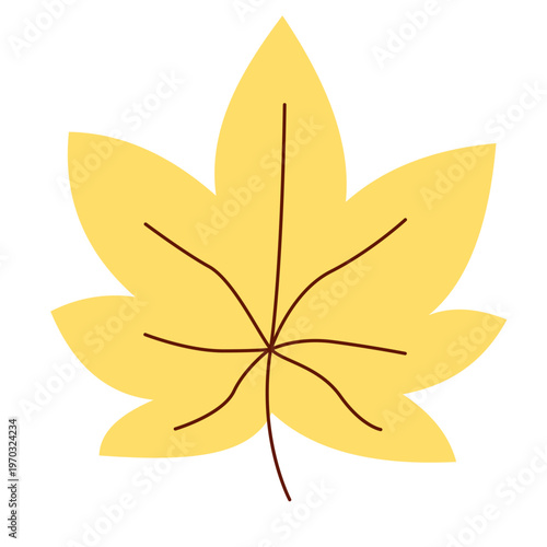 Leaf tree flat vector illustration