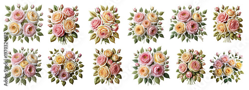 Set of vintage rose bouquets isolated on background
embroidery patch 