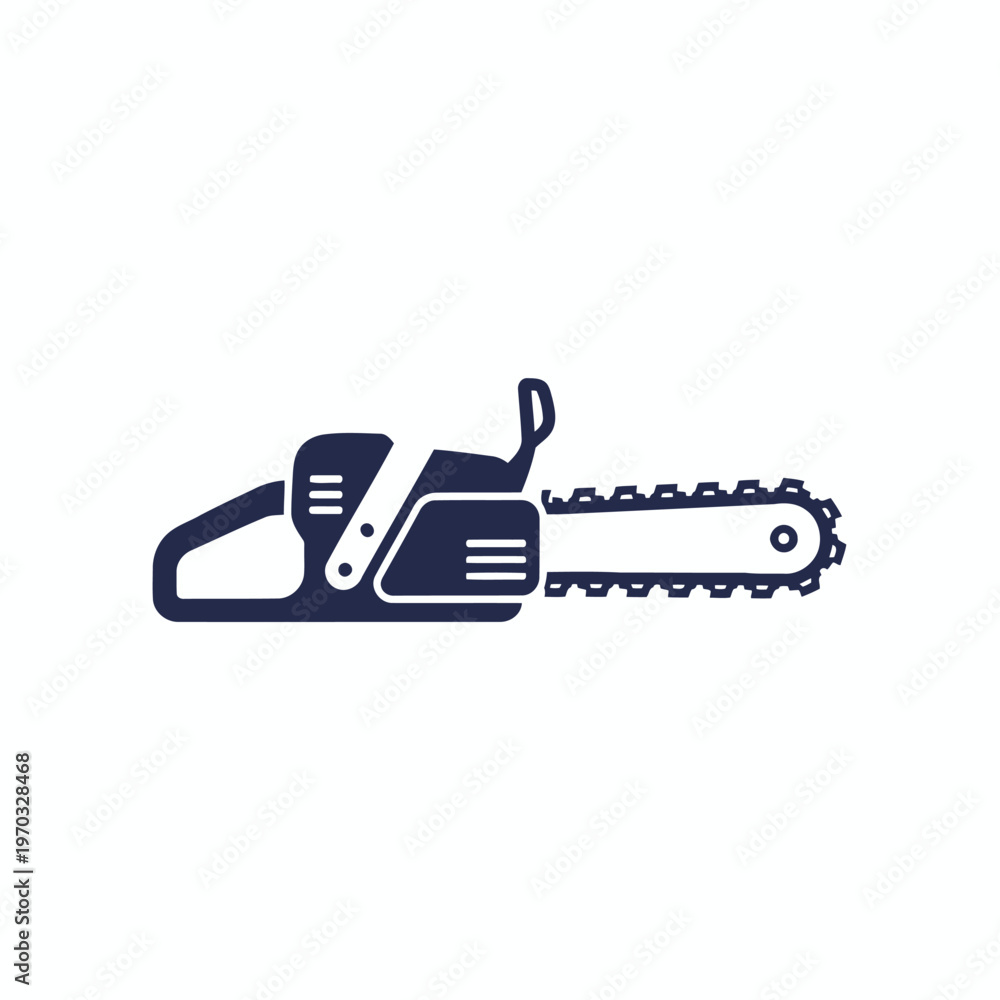 Fototapeta premium Chainsaw Icon – Minimalist Symbol of Power Tool and Forestry