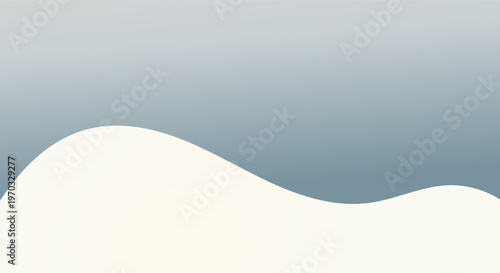 Abstract flowing curves of cream and blue create a serene and modern background
