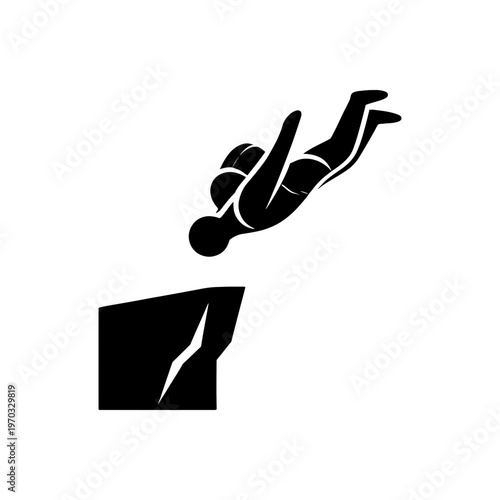 Free Fall Cliff Diving Icon