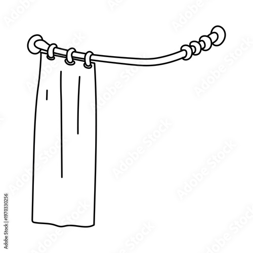 Shower Curtain on Rod Coloring Page