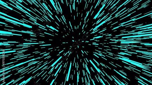 Hyperspace Jump with Blue Star Tunnel Acceleration and Deceleration