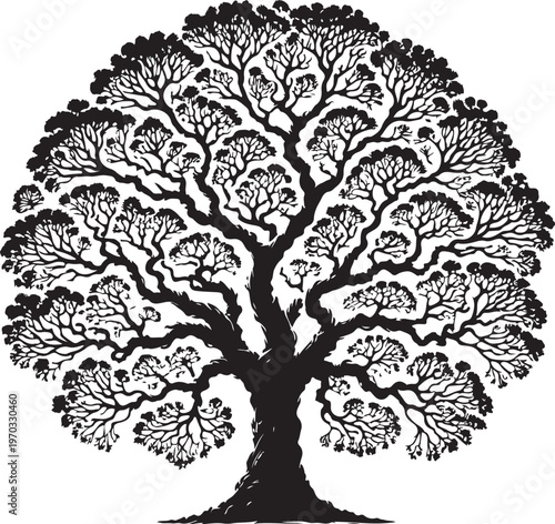 Round Tree with Densely Packed Leaves