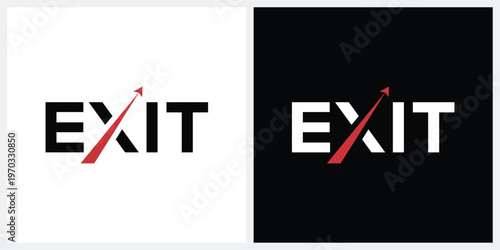 Exit word mark logo design