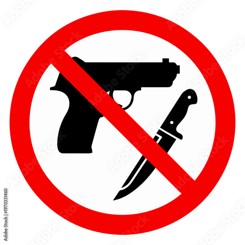 no weapons sign gun knife prohibition