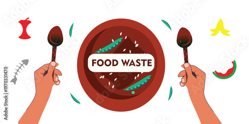 Food Prohibition and Healthy Eating Icons Set with No Food Signs and Catering Labels