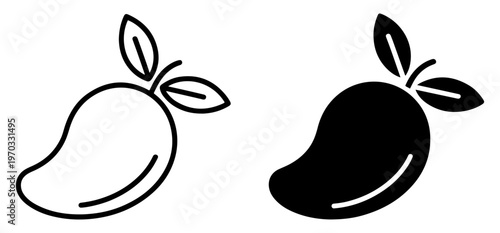 mango icon fresh tropical fruit food symbol