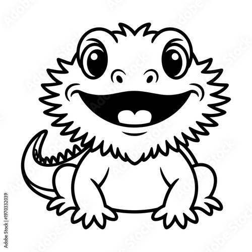 Cute Smiling Lizard Vector Illustration Design