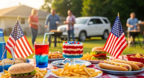 Labor day backyard bbq celebrating american workers with food flags and family fun