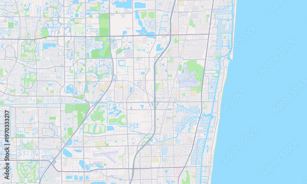 Fototapeta premium Pompano Beach Florida map