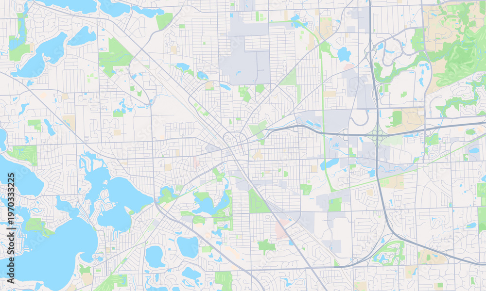 Fototapeta premium Pontiac Michigan map