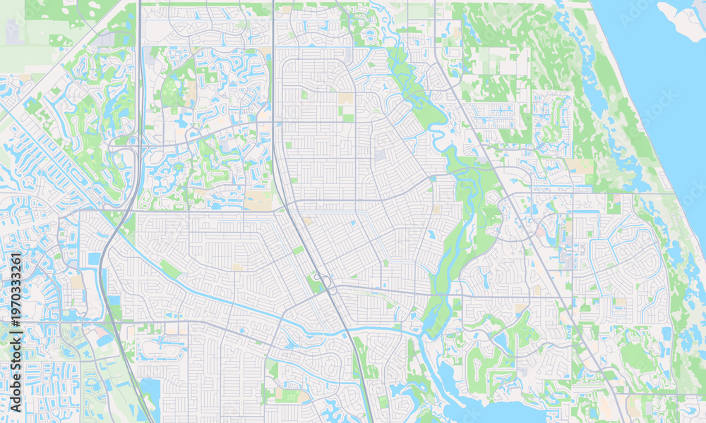 Fototapeta premium Port St. Lucie Florida map