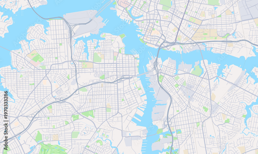 Fototapeta premium Portsmouth Virginia map