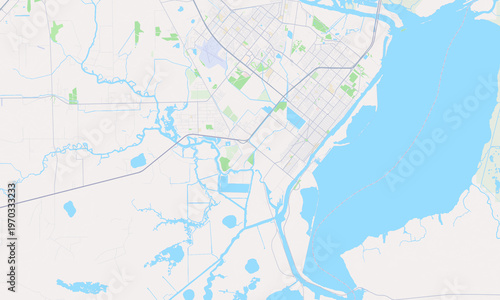 Quadro su tela Port Arthur Texas map
