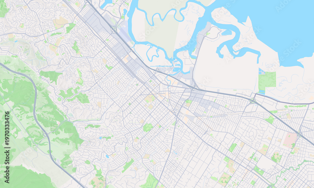 Naklejka premium Redwood City California map