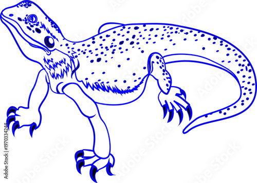  Reptile coloring book design elements black white handdrawn sketch.eps
