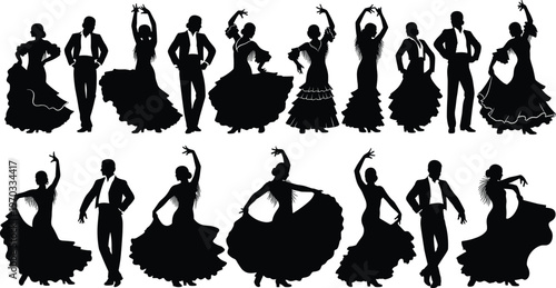 Black Christmas Silhouette Icon Set Featuring Festive Winter Elements Like Ornaments, Trees, Reindeer, Sleigh, Candy Canes, And Snowflakes, For Holiday Design