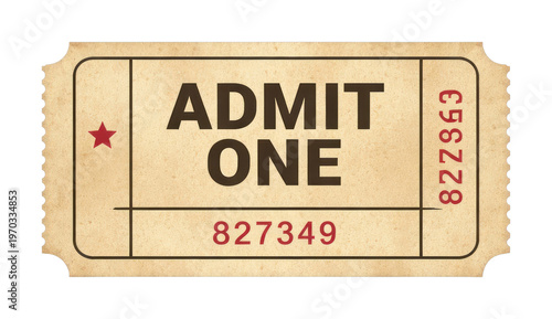PNG Vintage admit one ticket design.