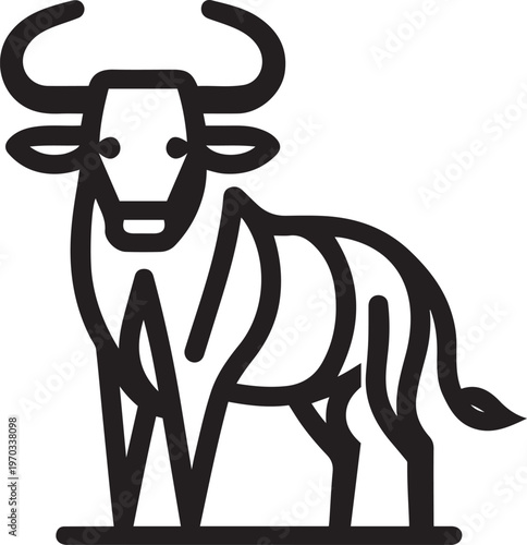 Vector image of a goat on a white background. Vector image