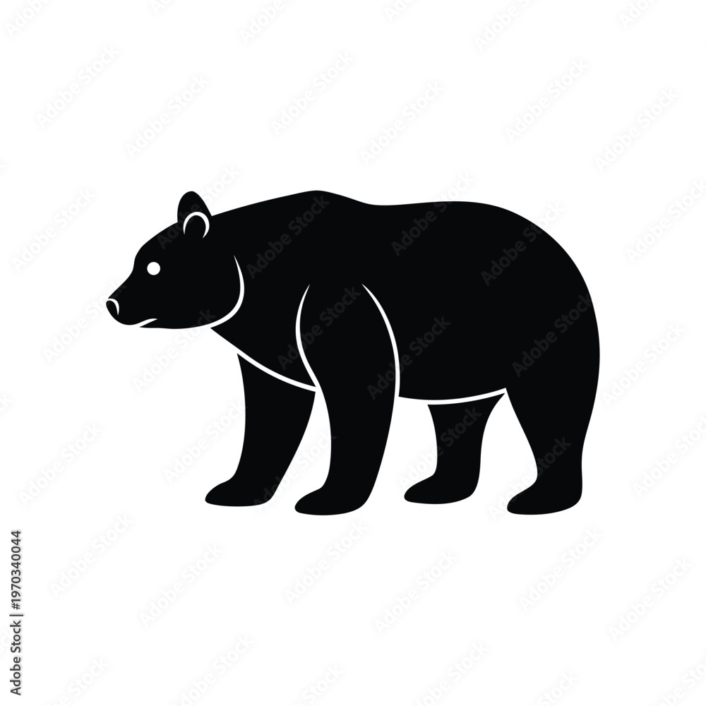 Obraz premium Bear Silhouette Wildlife Icon Design Element Vector