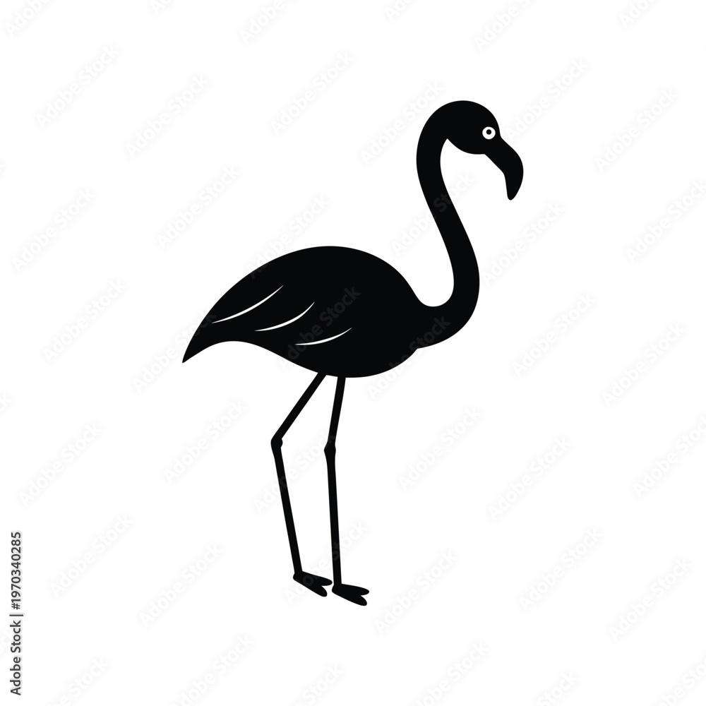 Fototapeta premium Elegant Flamingo Silhouette Design For Tropical Decor And Wildlife Art