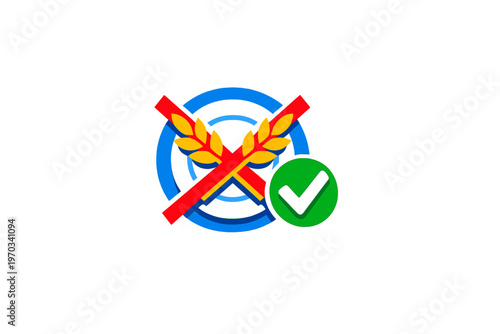 A vector illustration featuring crossed golden wheat stalks with a