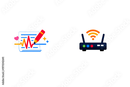 A flat vector illustration featuring two distinct icons