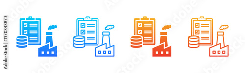 Emission Inventory icon sheet multiple style collection