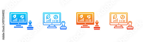 Compliance Monitoring icon sheet multiple style collection