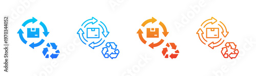 Recycling Programs icon sheet multiple style collection