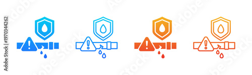 Spill Prevention icon sheet multiple style collection