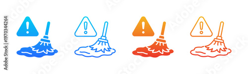 Spill Cleanup icon sheet multiple style collection