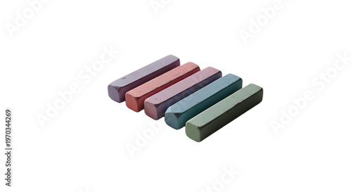 Pastel Chalks on Soft Textured Paper with Transparent Background, Minimal Creative Composition