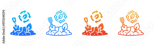 Land Restoration icon sheet multiple style collection