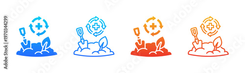 Soil Remediation icon sheet multiple style collection