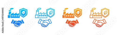 Supplier Sustainability icon sheet multiple style collection