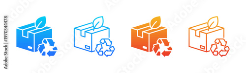 Sustainable Packaging icon sheet multiple style collection