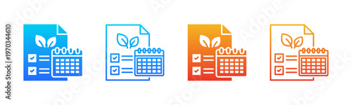 Annual Sustainability icon sheet multiple style collection