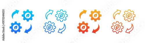 Transition Plan icon sheet multiple style collection