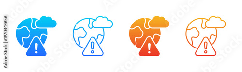 Climate Risk icon sheet multiple style collection