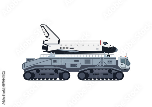Space Shuttle Transporter Crawler Vehicle Illustration.