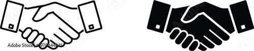 Handshake icon set agreement partnership and collaboration symbolism