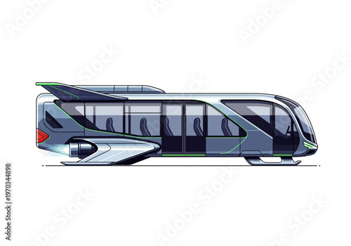 Modern Futuristic Train with Sleek Design.
