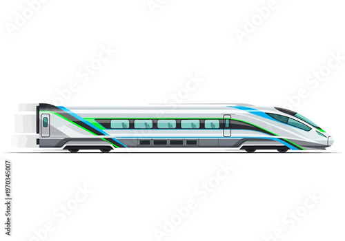 Modern High Speed Train with Sleek Design.