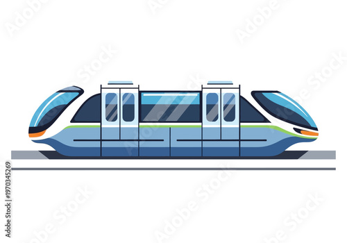 Modern Blue Train with Sleek Design.