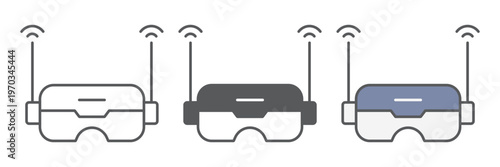 FPV technology line icon, innovation and virtual, fpv glasses sign, vector graphics, a linear pattern on a white background.